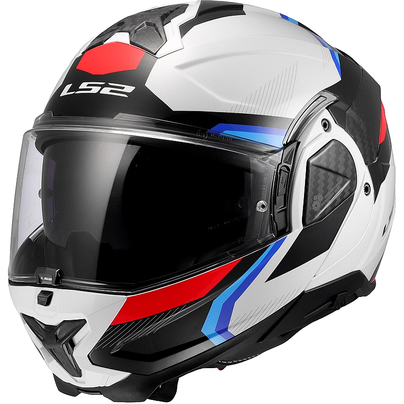 LS2 FF910 Advant II Klapphelm Carbon Weiß/Blau/Rot ECE2206