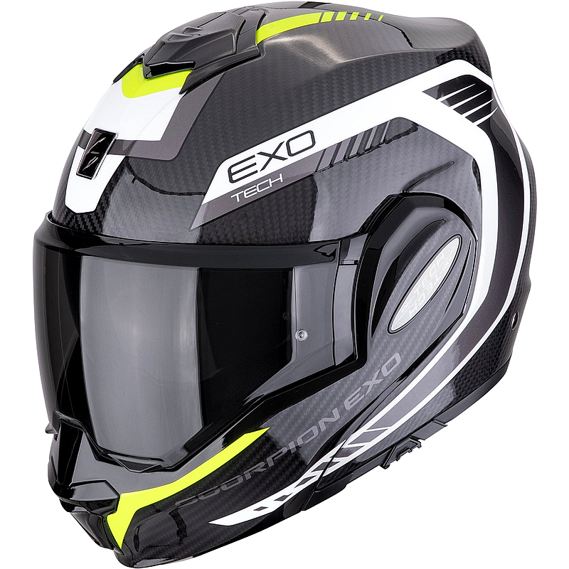 Scorpion Exo-Tech Carbon Klapphelm Schwarz-Gelb ML