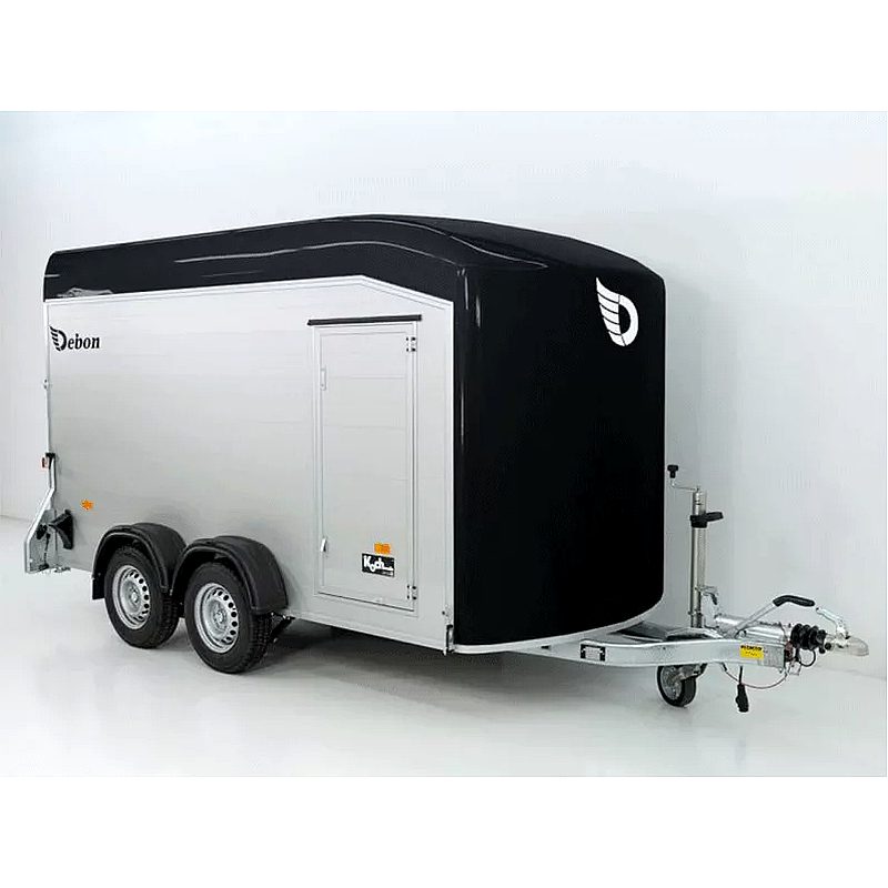 Debon Cargo H201 Kofferanhänger 2,6t Alu/Poly, Rampe & Tür, Schwarz