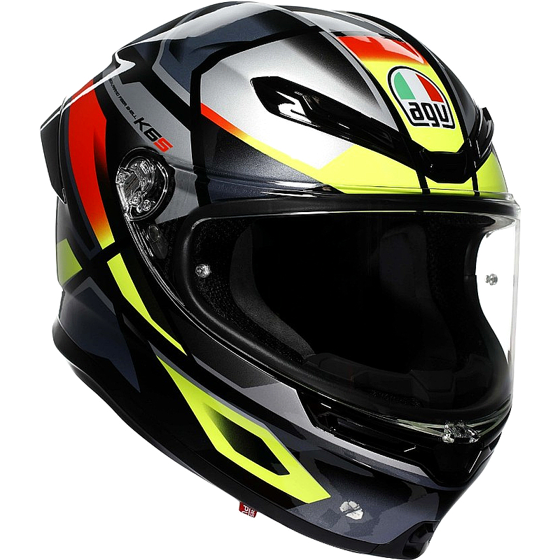 AGV K6 S Erazer Integralhelm – Schwarz/Rot/Gelb Fluo, Größe S