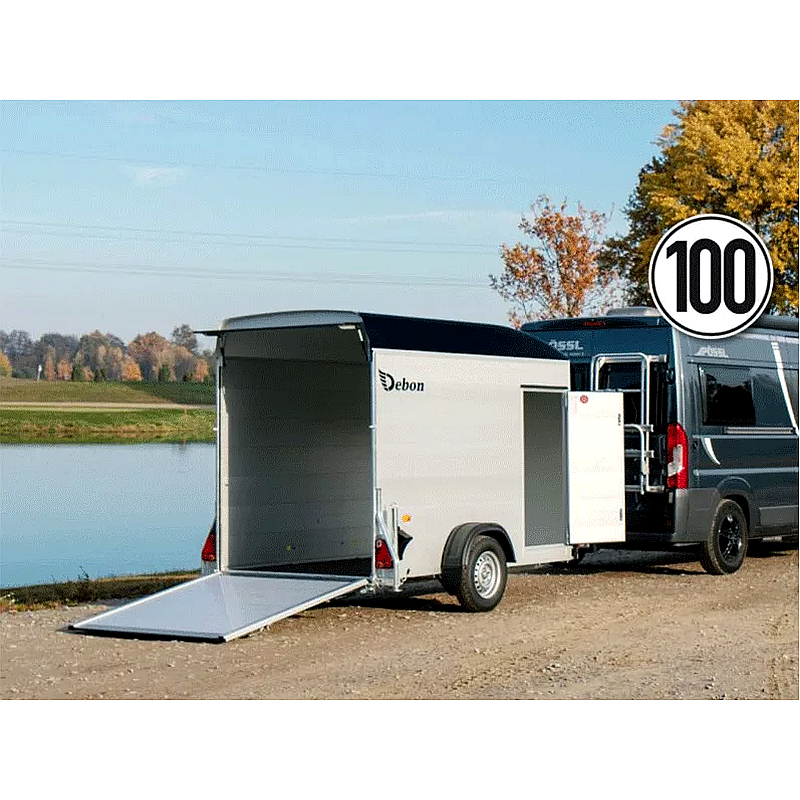 Debon Kofferanhänger Cargo 1300 kg, 295x148x190 cm, Alu/Poly, Schwarz