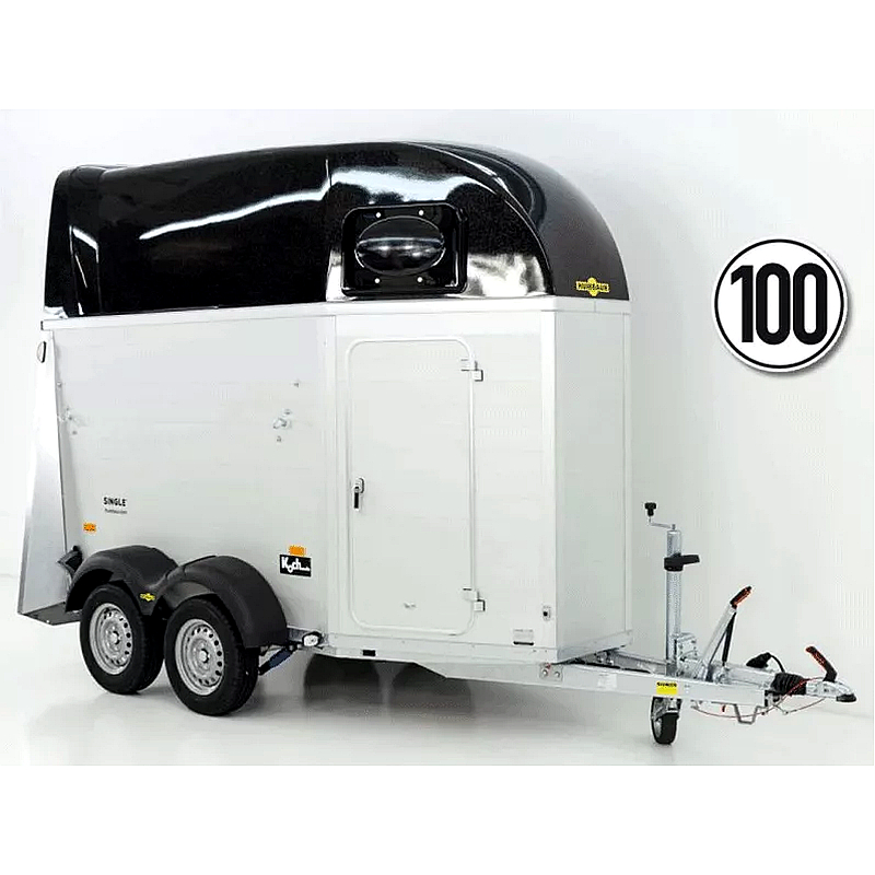 Humbaur Single Alu 1600 Pferdeanhänger mit Sattelkammer, 1,5 Pferde