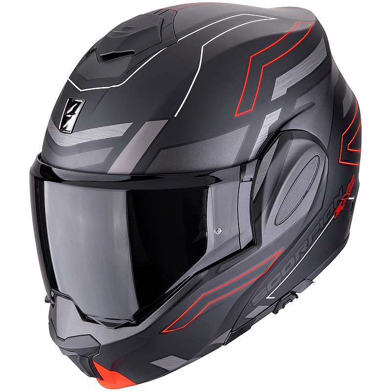 Scorpion Exo Tech Evo Conquer Klapphelm schwarz-rot, matt
