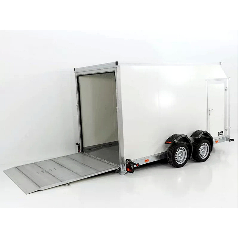 Vezeko Koffer-Absenkanhänger 157x344x190cm, 2,7t, elektrisch absenkbar