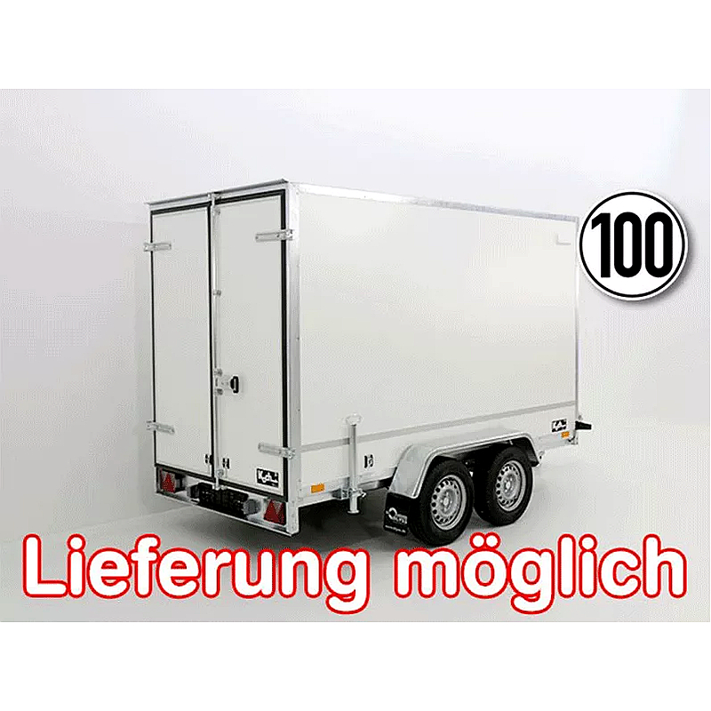 Kofferanhänger 146x357x180 cm 2,0t – Blyss, Doppelachse, Weiß