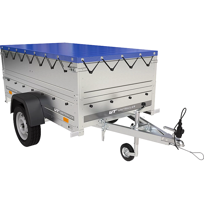Garden Trailer 200 Kipp mit Plane, 750 kg, Stützrad, hohe Bordwände