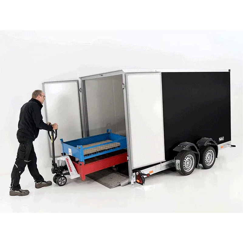 Vezeko Koffer-Absenkanhänger 2,7t 157x344x210cm Schwarz
