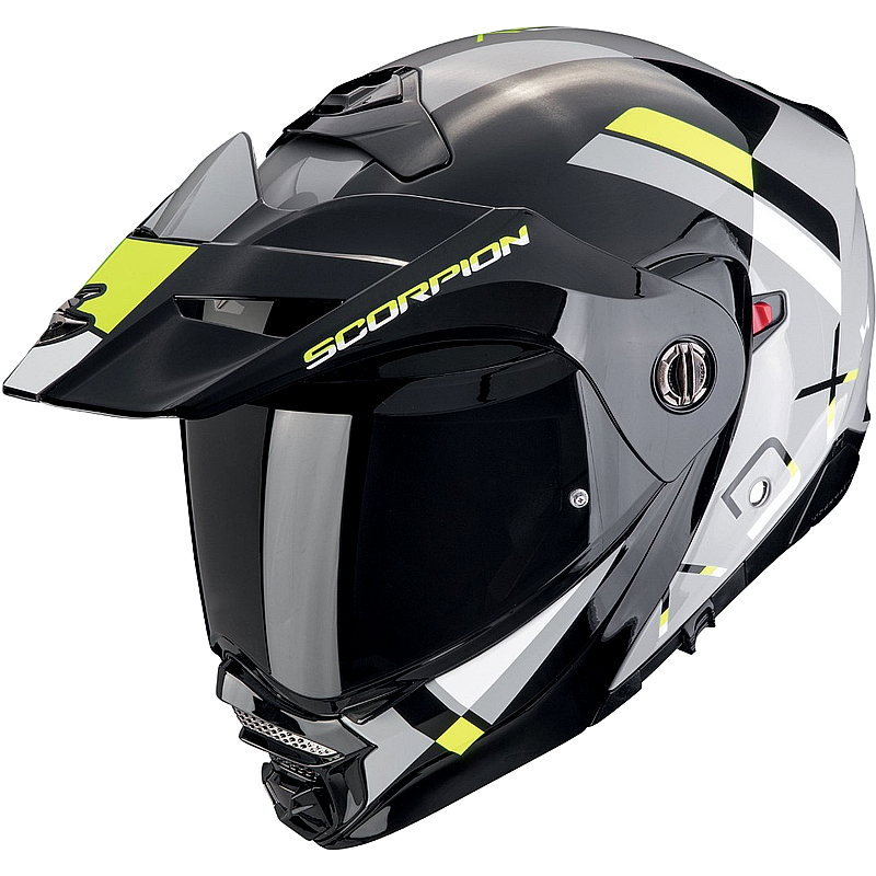 Scorpion ADX-2 Klapphelm Grau-Schwarz-Neon Gelb mit Sonnenblende