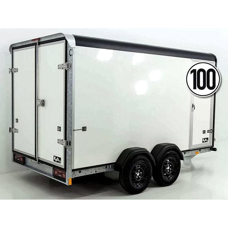 Henra Kofferanhänger Boxvan 183x365x190cm 2,7t Schwarz/Weiß