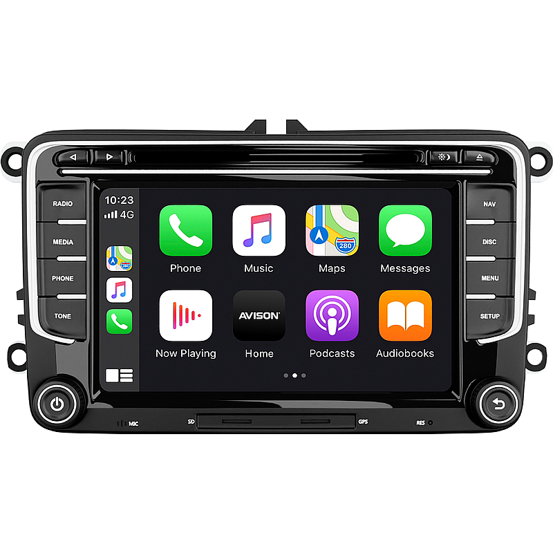 AVISON 7" QLED Android 14 Autoradio für VW, Seat & Skoda mit CarPlay