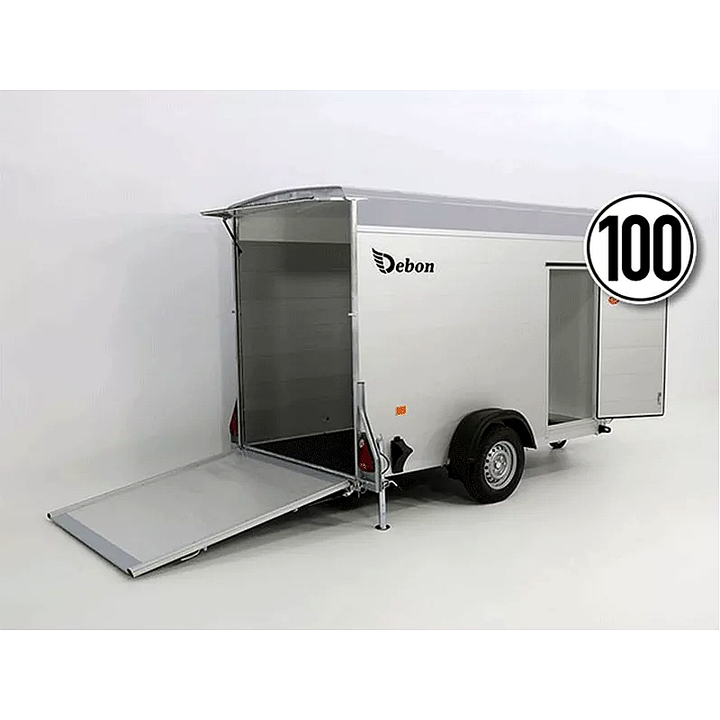 Debon Kofferanhänger Cargo 1300kg, 295x148x195cm, Alu/Poly, Tür